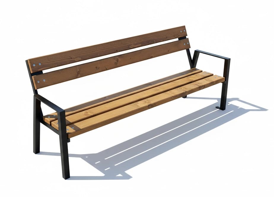Háttámlás pad karfával